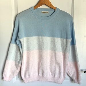 Pastel Blue and Pink Striped Sweater